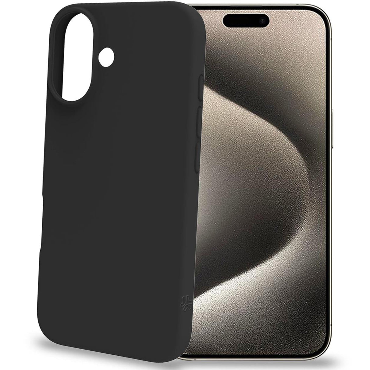 Celly Cromo Soft rubber case iPhone 16 Svart