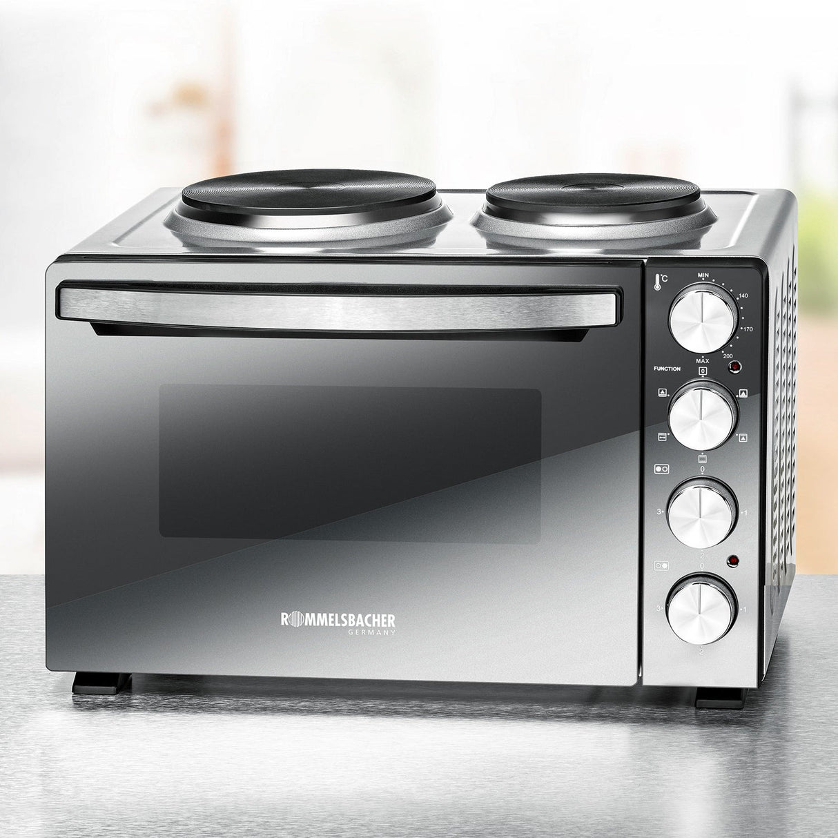 Rommelsbacher Bänkspis Med Plattor Km 3300 30L Spegelglas 3250W