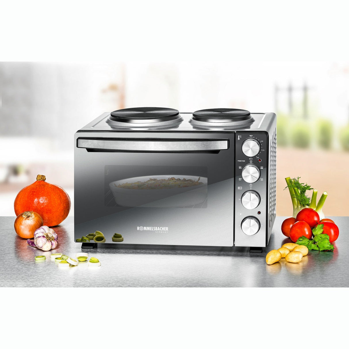 Rommelsbacher Bänkspis Med Plattor Km 3300 30L Spegelglas 3250W