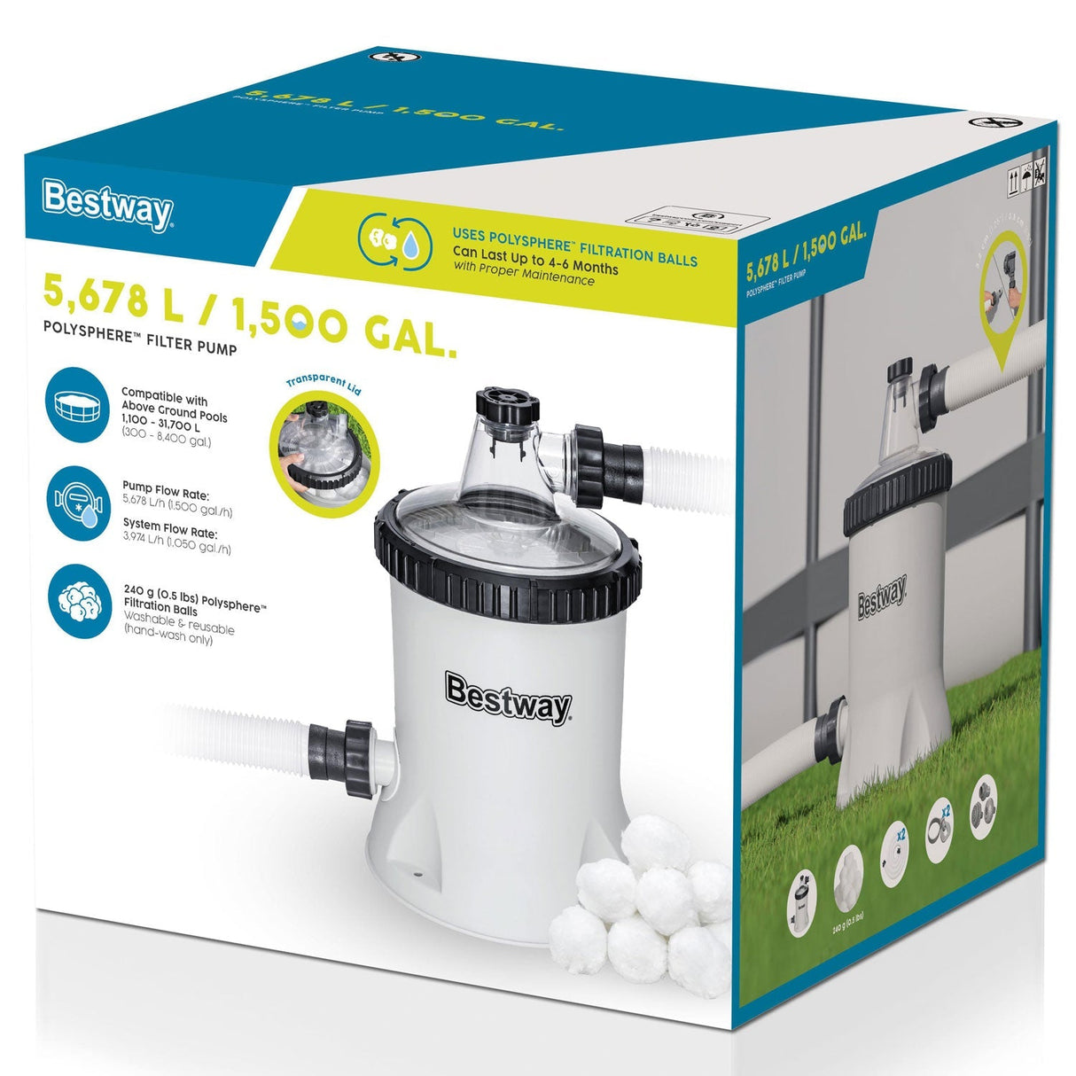 Bestway Flowclear Polysphere Filterpump 5678 L/h Poolfilter