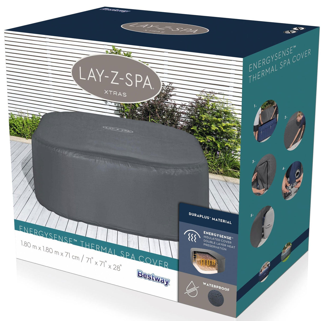 Bestway Lay-Z-Spa Thermal Skydd för Spabad Fyrkant 1.80m X 1.80m X 71cm