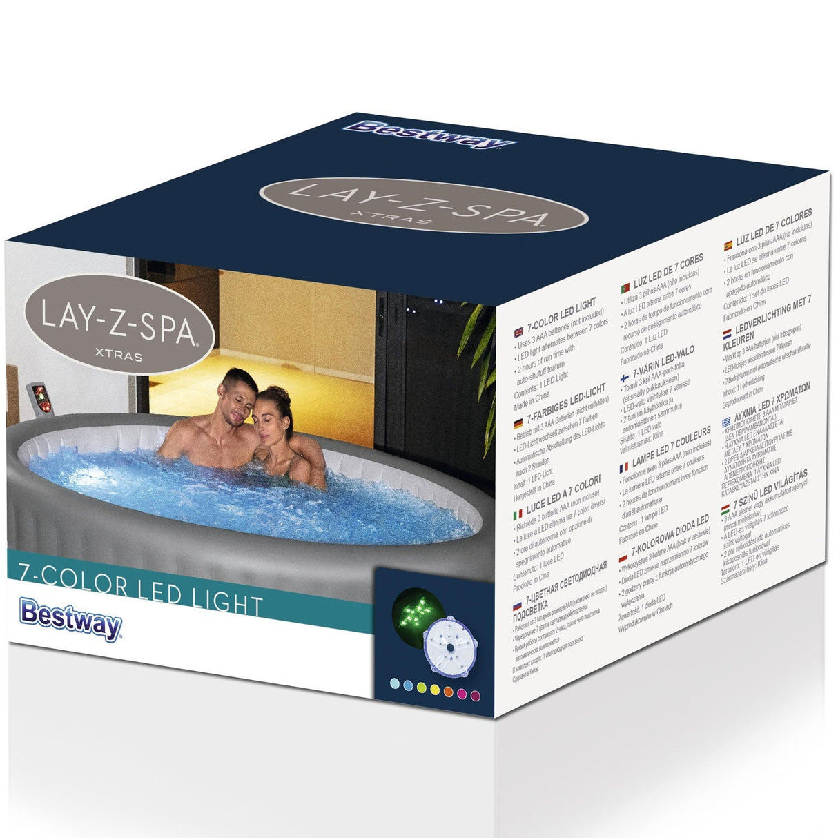 Bestway Lay-Z-Spa LED-Belysning – Vattentät Lampa för Spabad (7 färger)