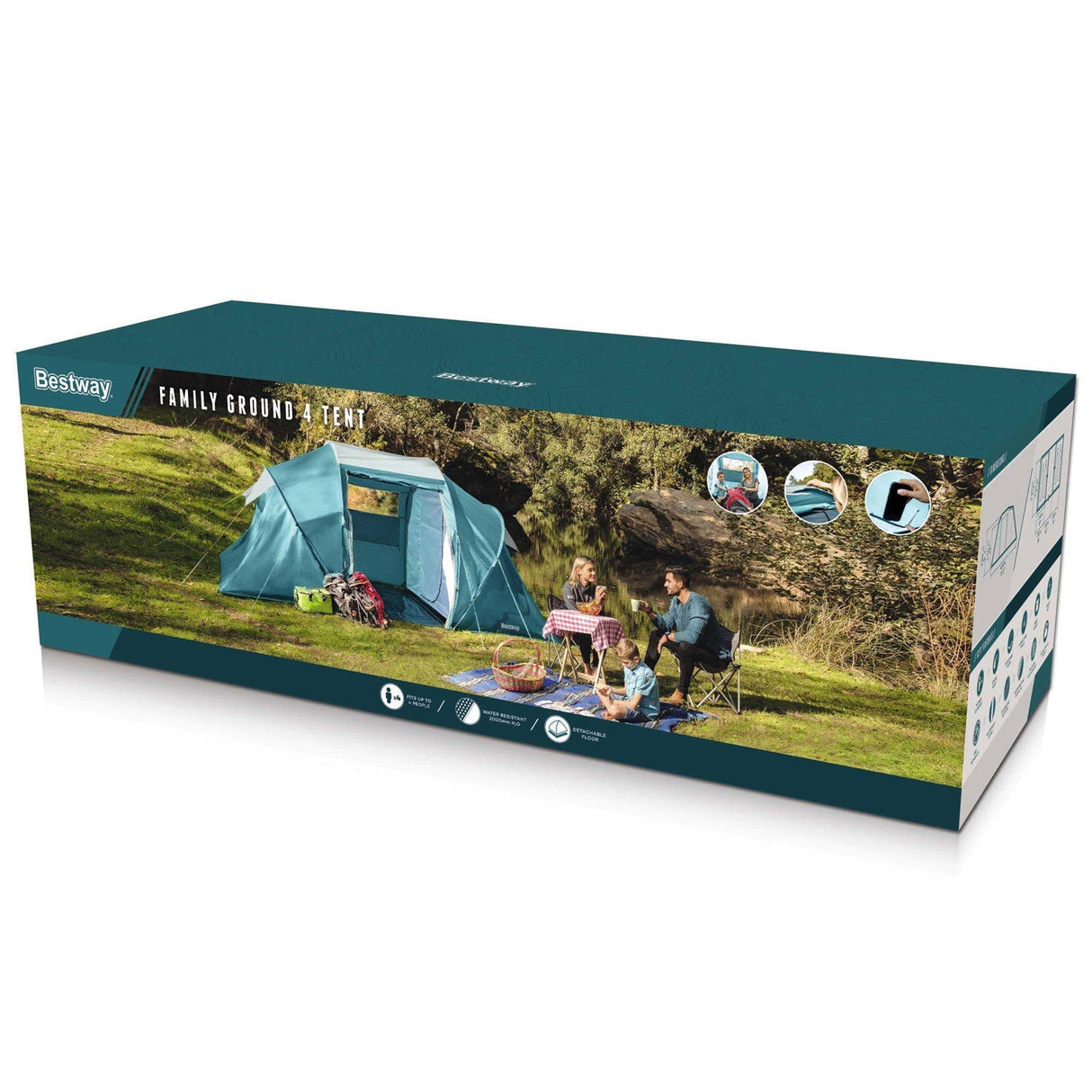 Bestway Familjetält 4 Personer Campingtält 4.60m x 2.30m x 1.85m