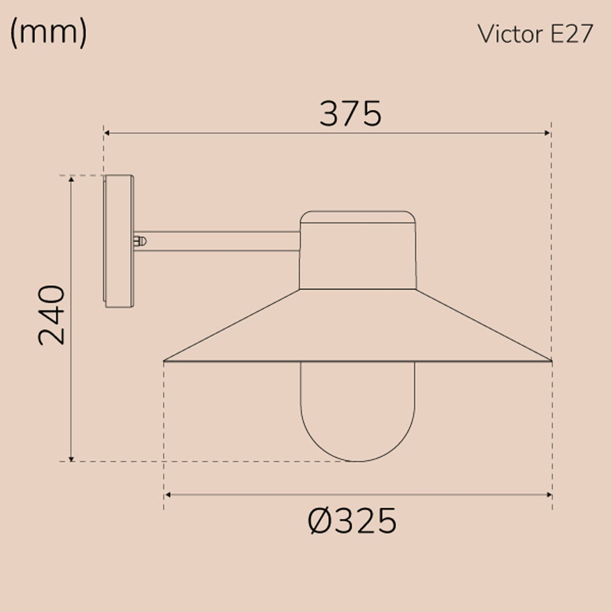 Llitt Victor Väggarmatur E27-Sockel Ip44 Corten