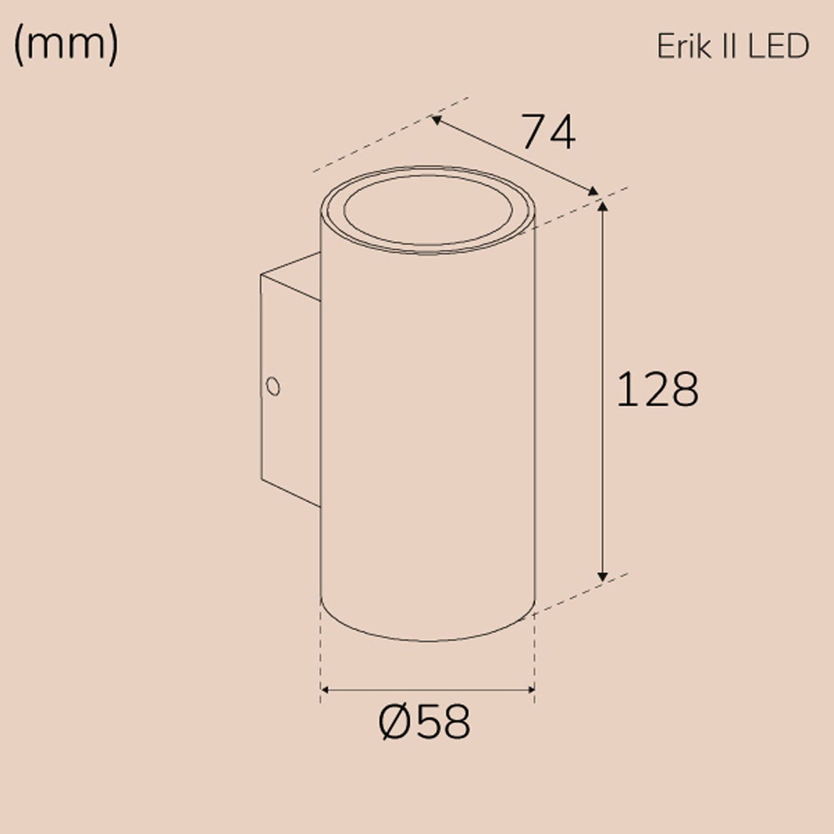Llitt Erik II Väggarmatur LED IP65 3000K 6W 494lm Antracit