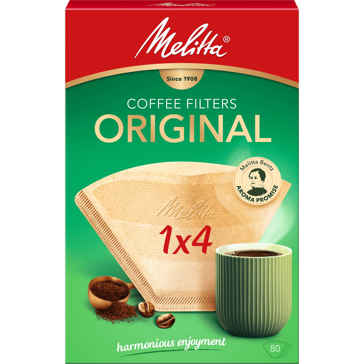 Melitta Kaffefilter Orginal 1X4 Oblekta 80-Pack (18St Dfp)