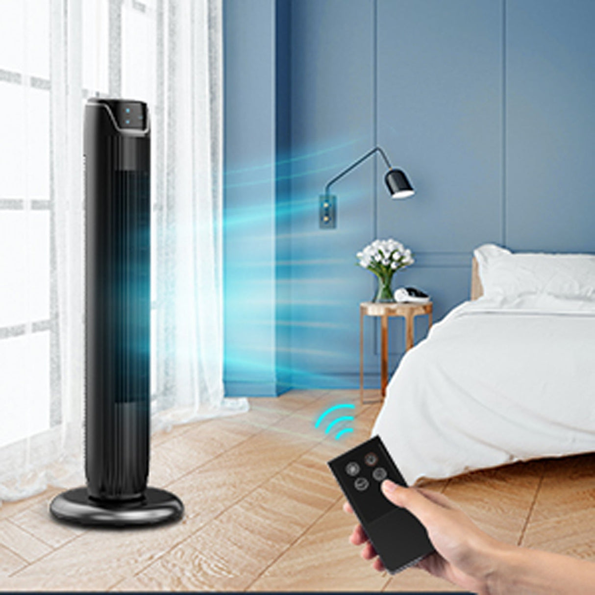 Midea Pelarfläkt 3 Hastigheter 91,8Cm Inkl Fjärrkontroll