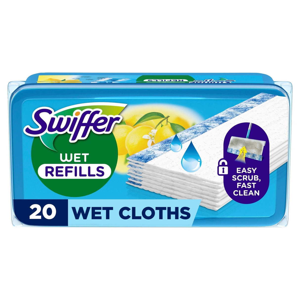 Swiffer Rengöringsdukar för Golv, 20st Fuktiga med Citrusdoft
