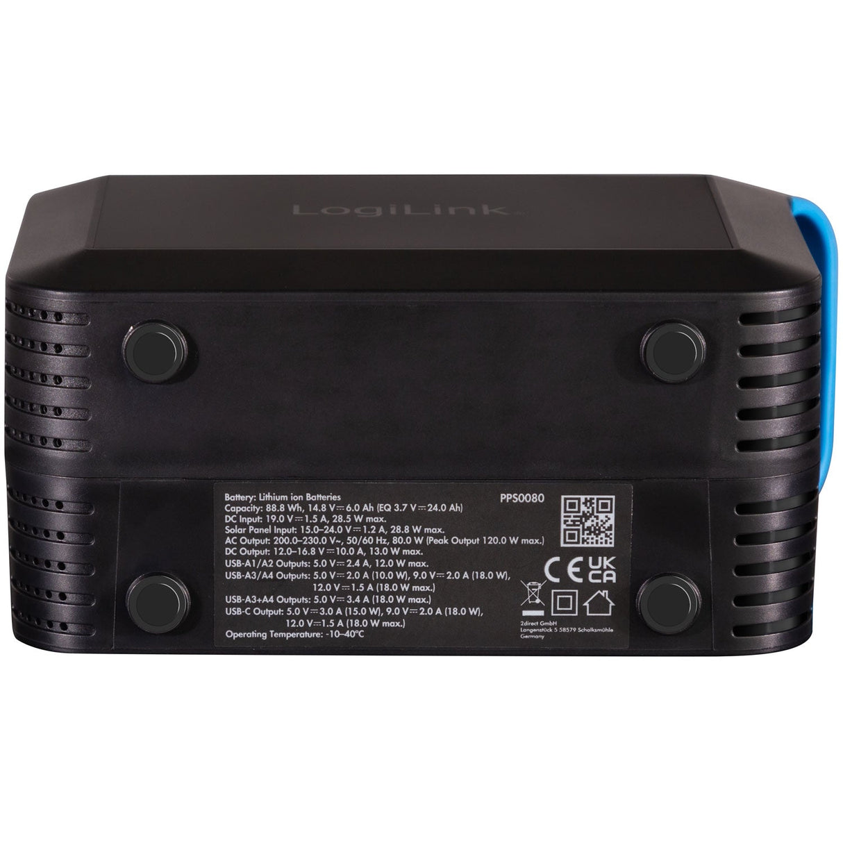 Logilink Portable Power Station 24.000 Mah 80W 88 Wh