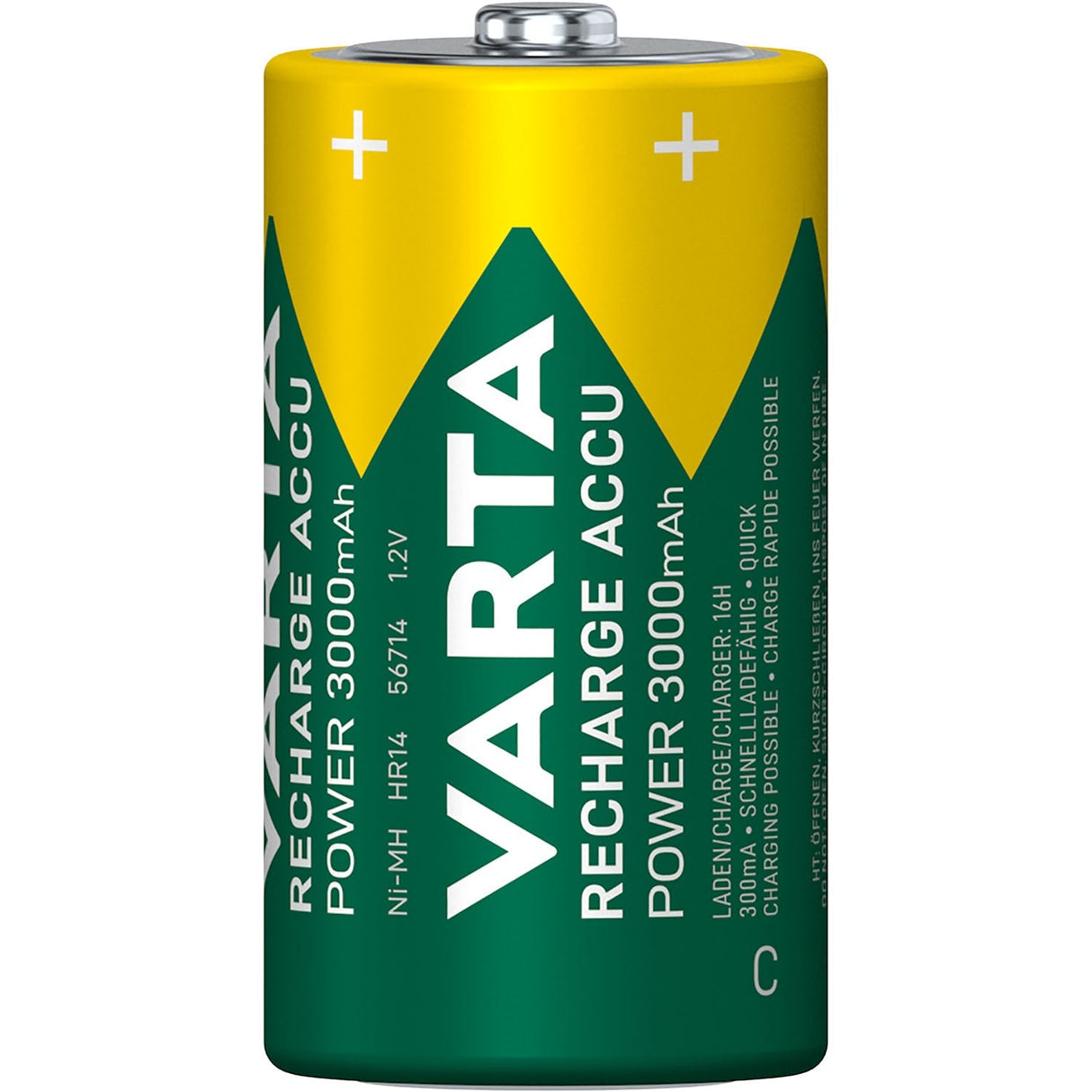 Varta Laddningsbart Batteri C / Lr14 3000 Mah 2-Pack