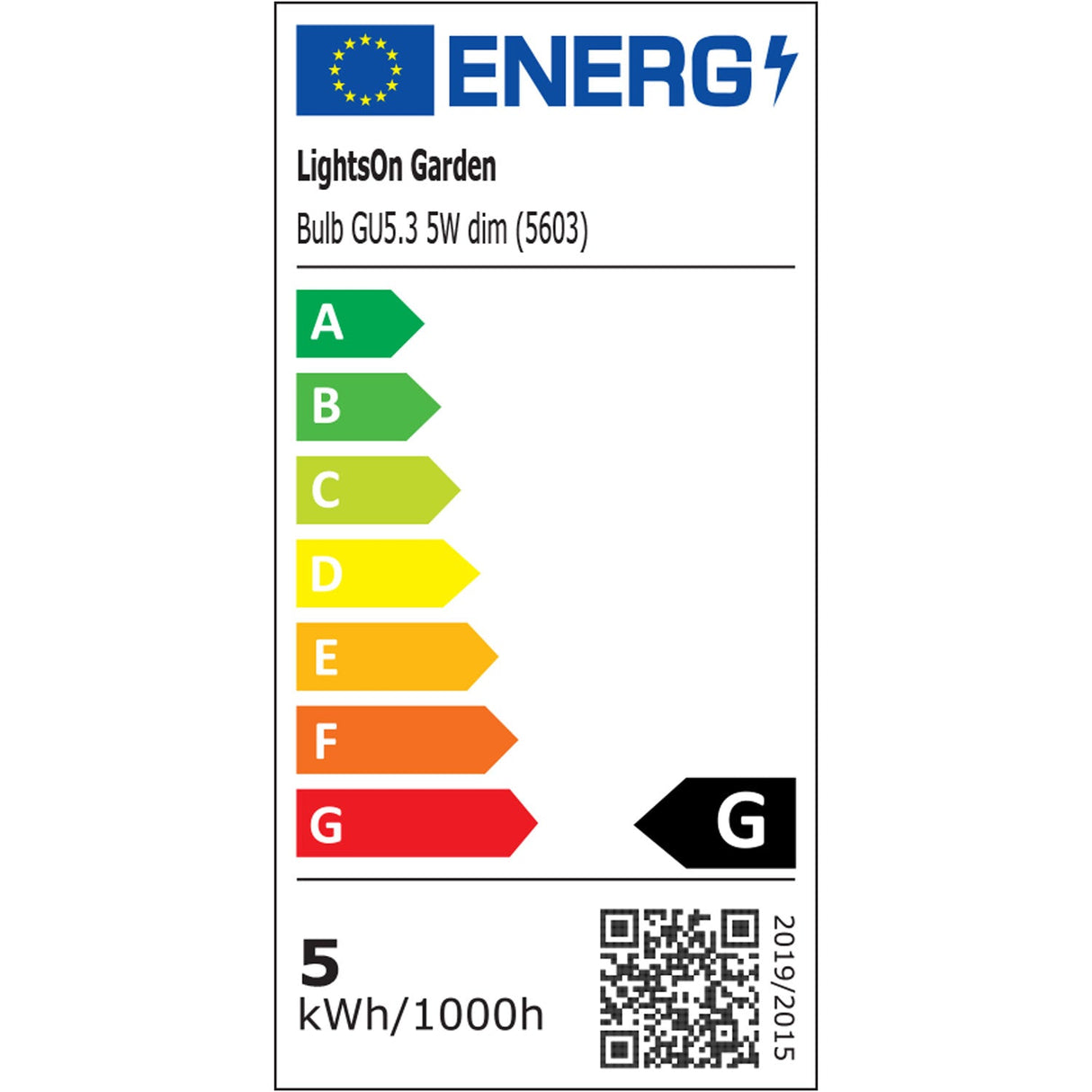 LightsOn LED-ljuskälla MR16/GU5.3 5W Dimbar Varmvit