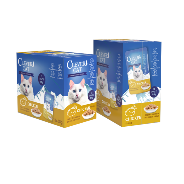Clever Cat Pouches 12-Pack Kyckling