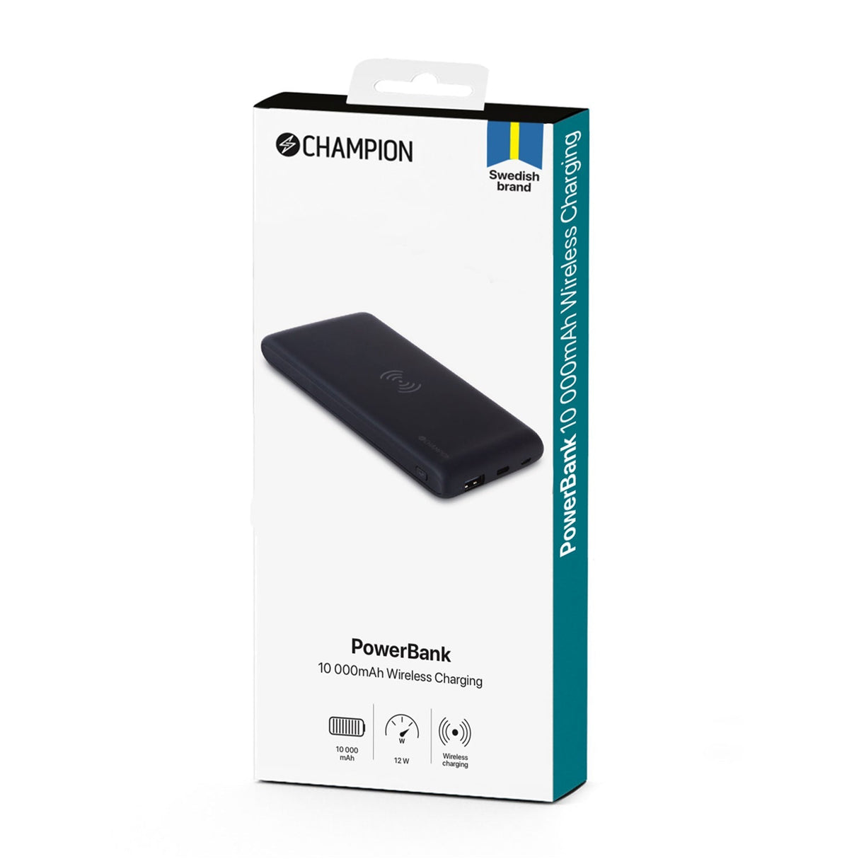 Champion PowerBank 10.000 Mah 12W + Wireless Charging