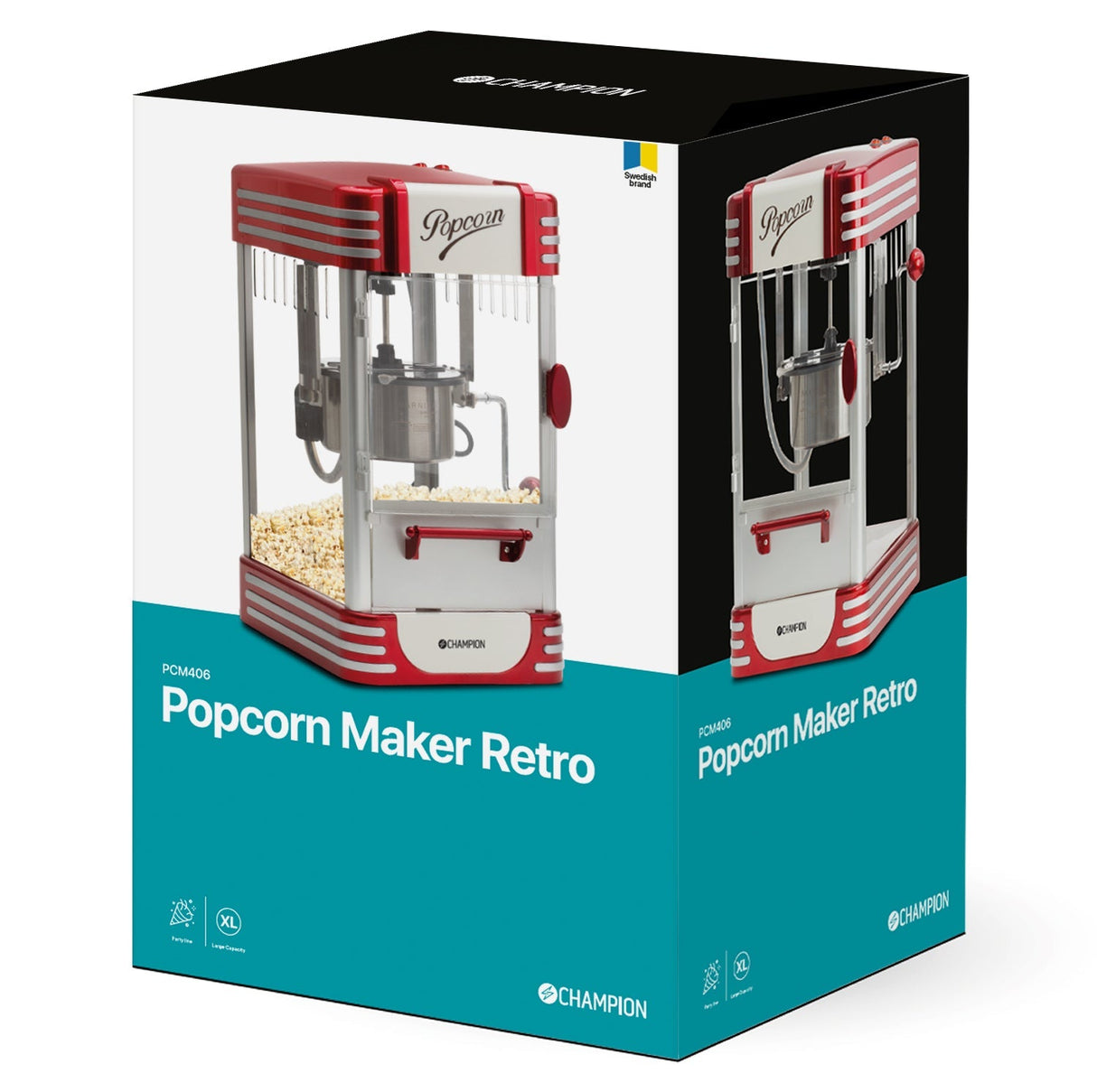 Champion Popcornmaskin Retro XL PCM406 – Röd