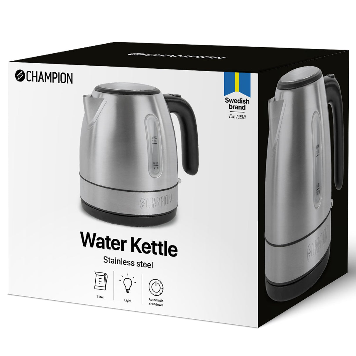 Champion Vattenkokare 1,0L VK050 Rostfri