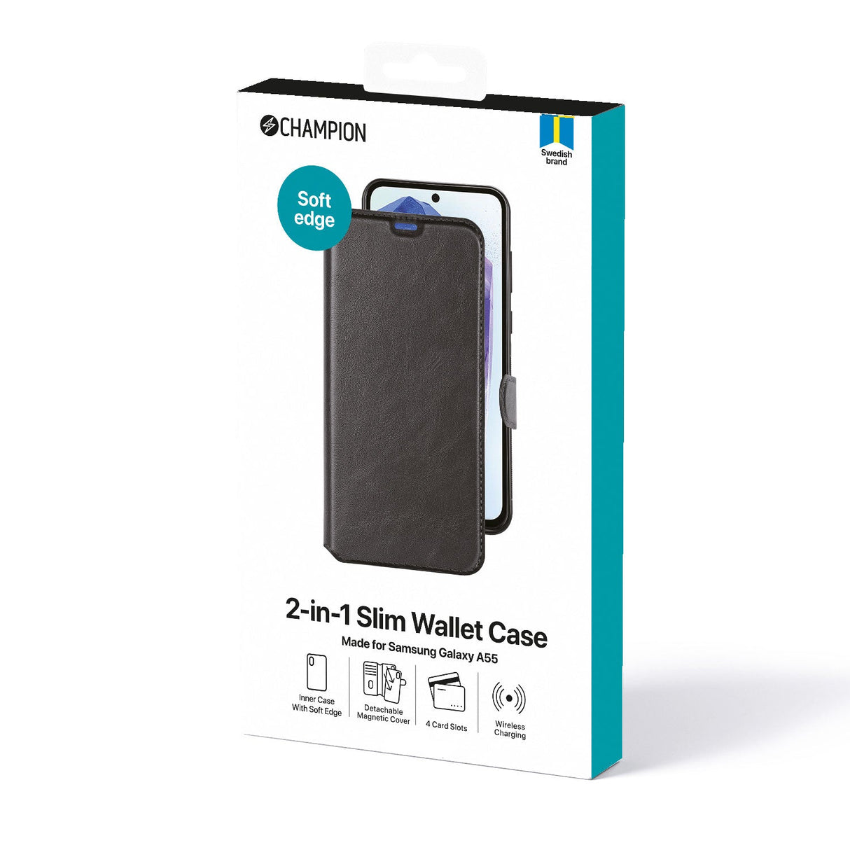 Champion 2-In-1 Slim Wallet A55 Svart