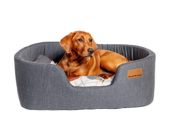 Danish Design Hundbädd Colour Block Steel Lux Slumber Bed m Grå