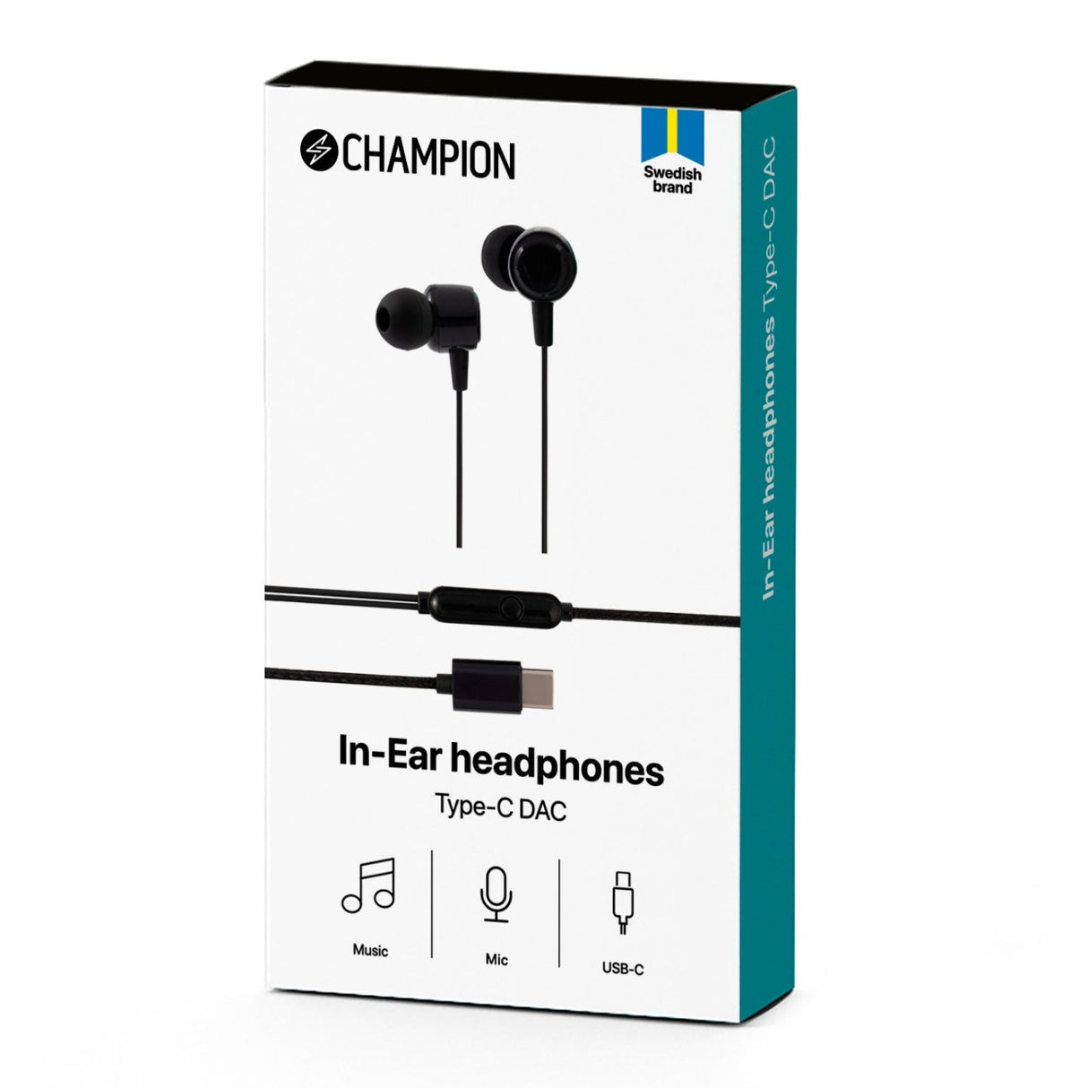 Champion In-Ear headphones USB-C Black