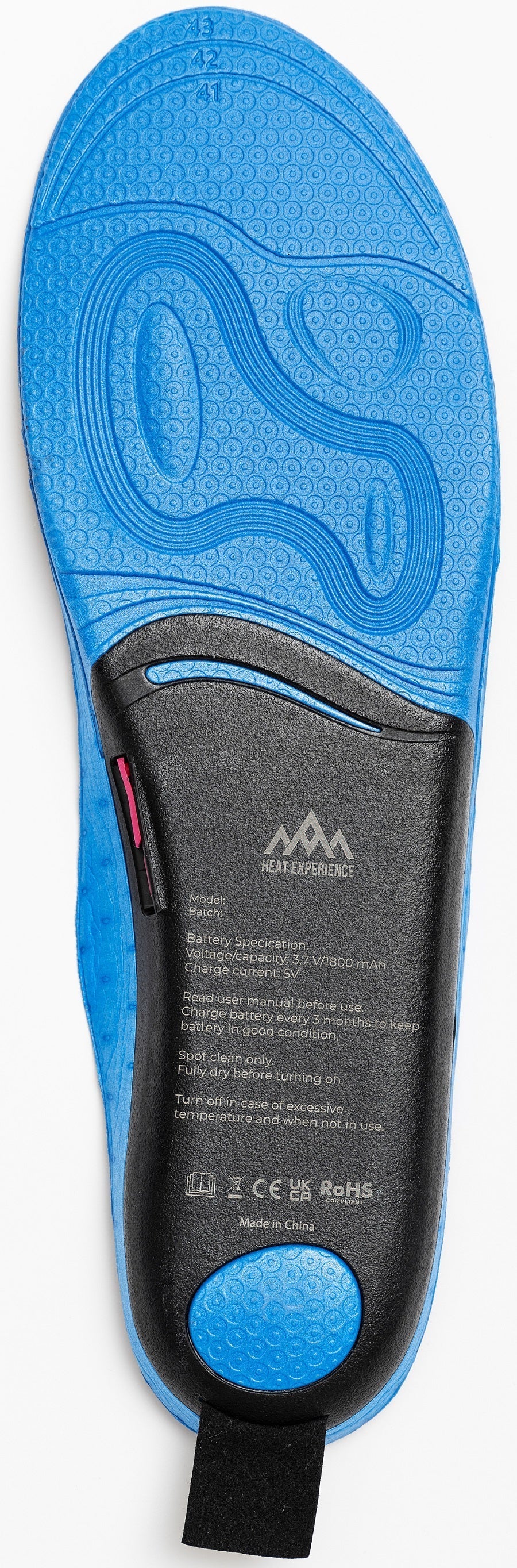 Heat Experience Heated App Insoles XL – Värmesulor med Trådlös Laddning Blå EU44–46
