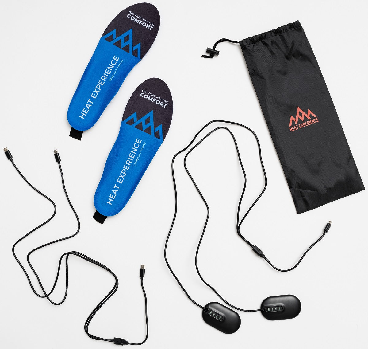 Heat Experience Heated App Insoles S – Värmesulor med Trådlös Laddning Blå EU35–37