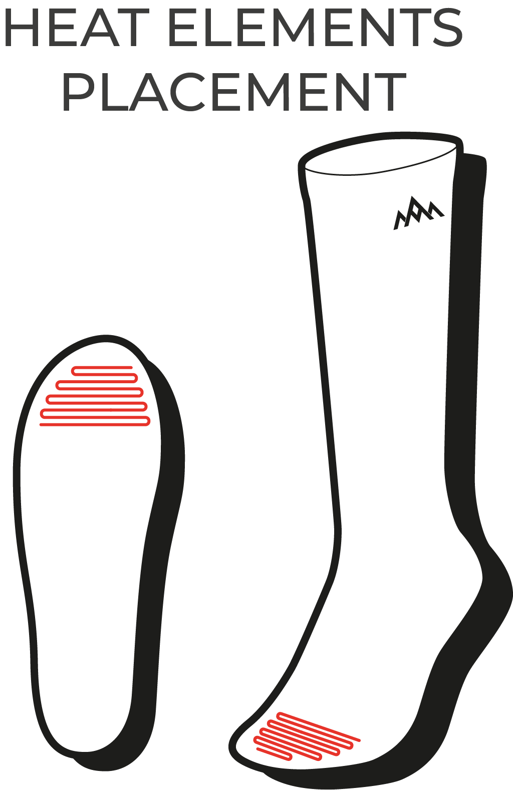 Heat Experience Heated Technical Socks L – Värmestrumpor Sand/svart EU43–45, inkl batteri