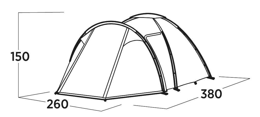 Easy Camp Lomsdal 4 - Kupoltält 4 personer, med Mörkläggande Innertält