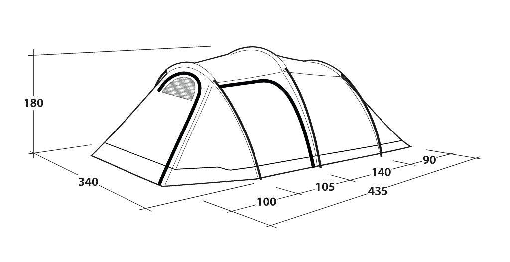 Outwell Earth 5 Plus - Rymligt Familjetält för 5 Personer
