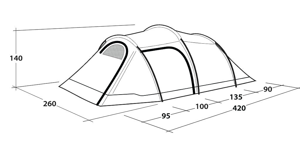 Outwell Earth 4 Plus - Rymligt Familjetält för 4 Personer