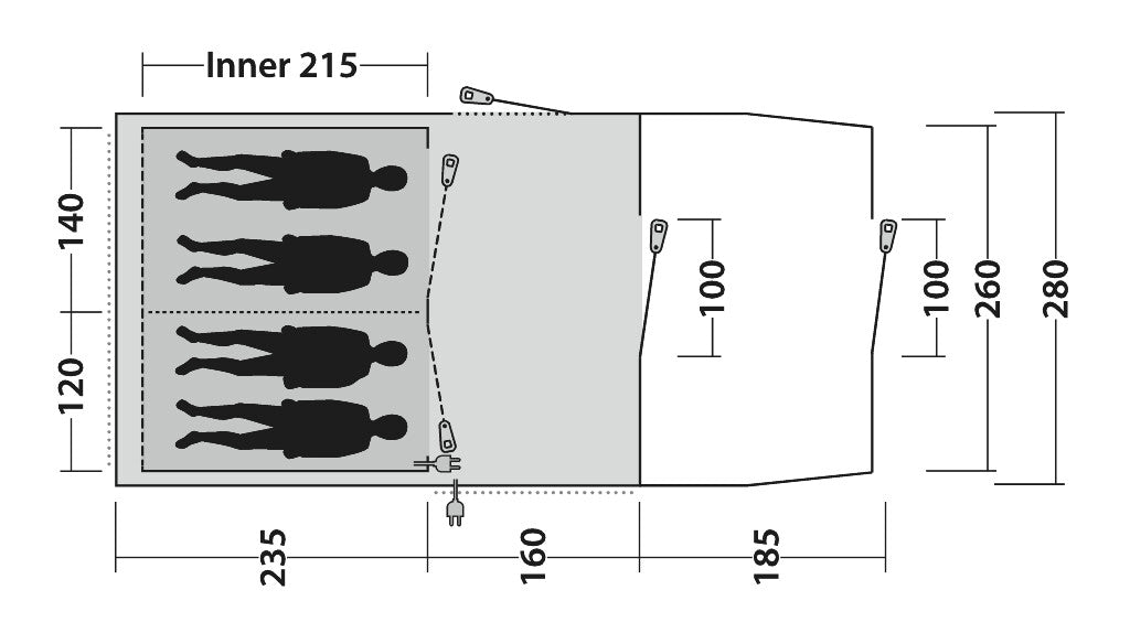 Outwell Rockwell 4 – Familjetält