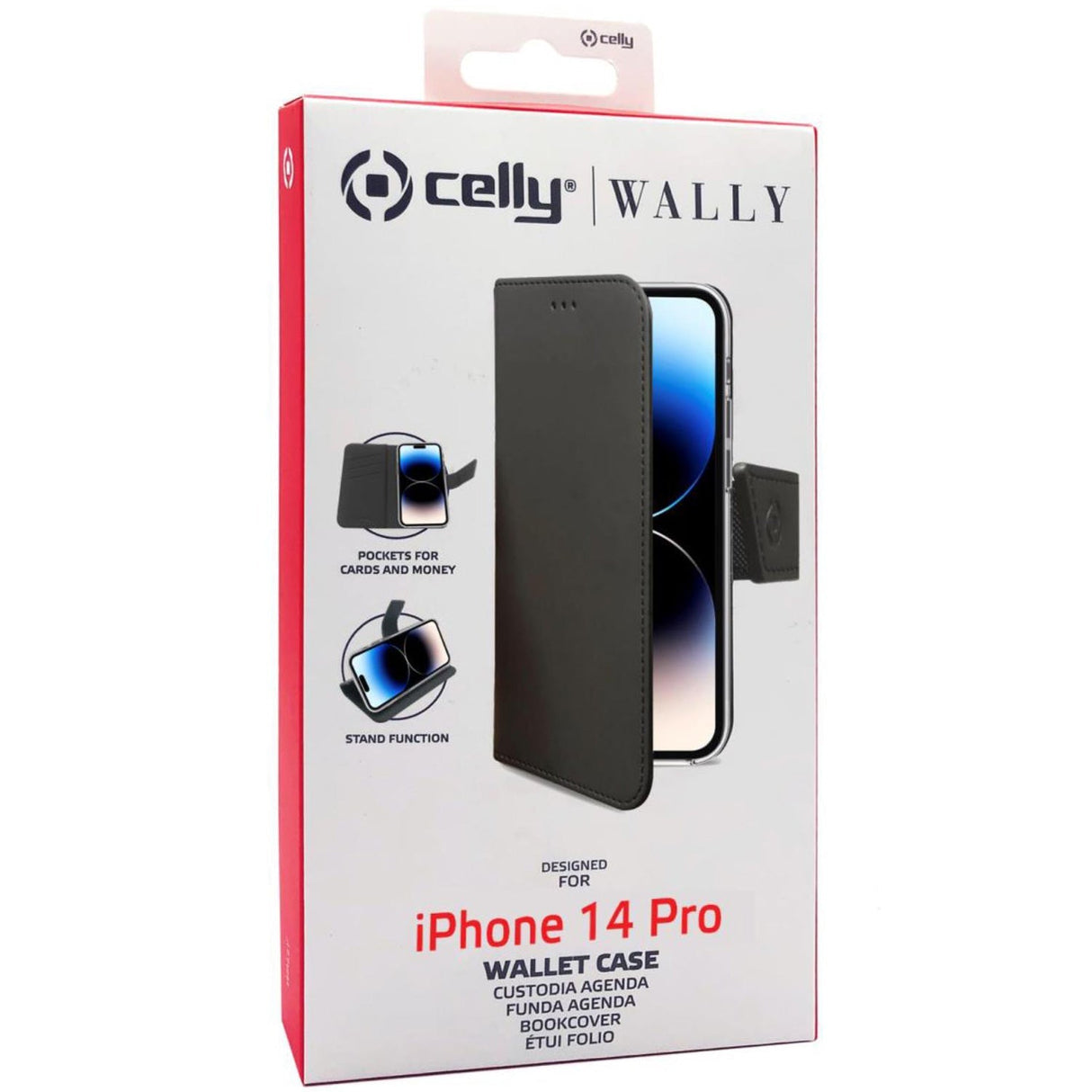 Celly Wallet Case iPhone 14 Pro Svart