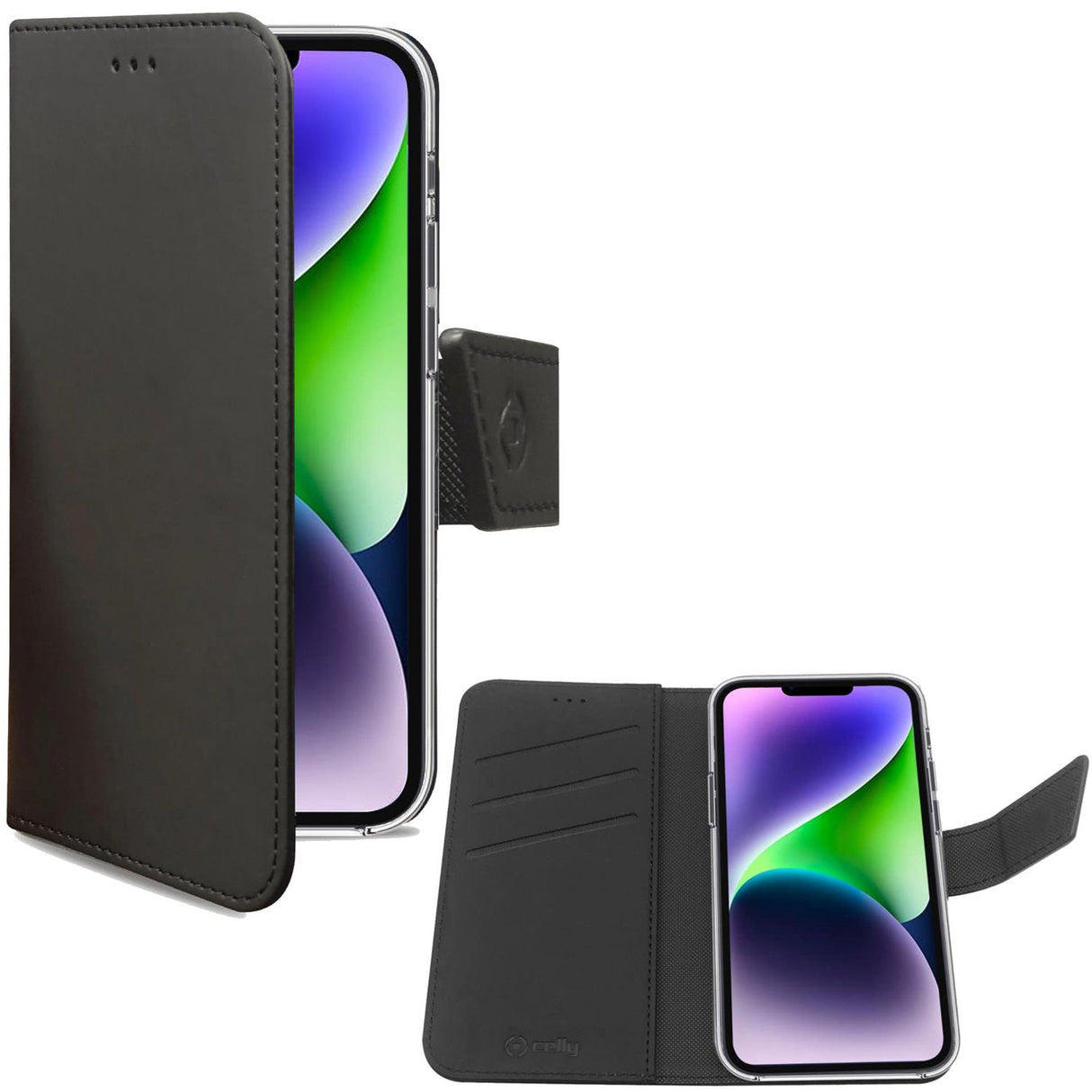 Celly Wallet Case iPhone 14 Plus Svart