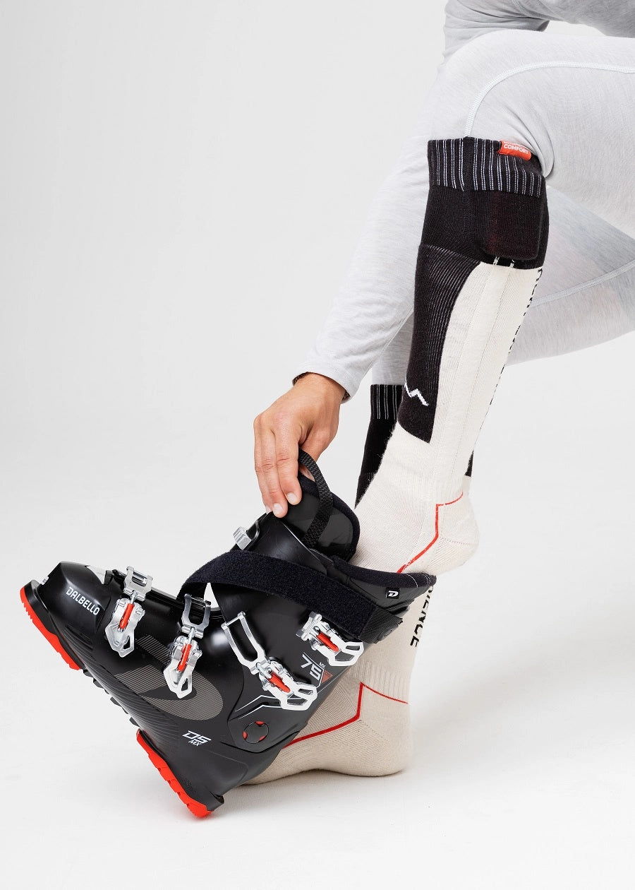 Heat Experience Heated Technical Socks M – Värmestrumpor Sand/svart EU40–42, inkl batteri