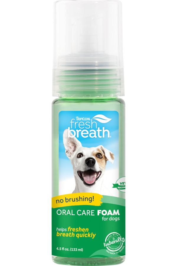 TropiClean Fresh Breath Oral Care Foam Tandvård för Hund & Katt – 128 ml