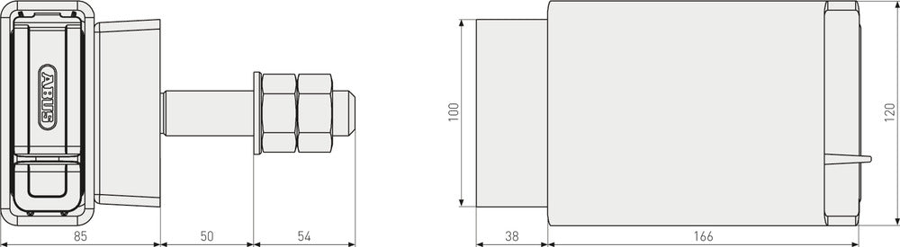 ABUS Containerlås ConHasp 215/100 – Granit 37RK/70 – HB100