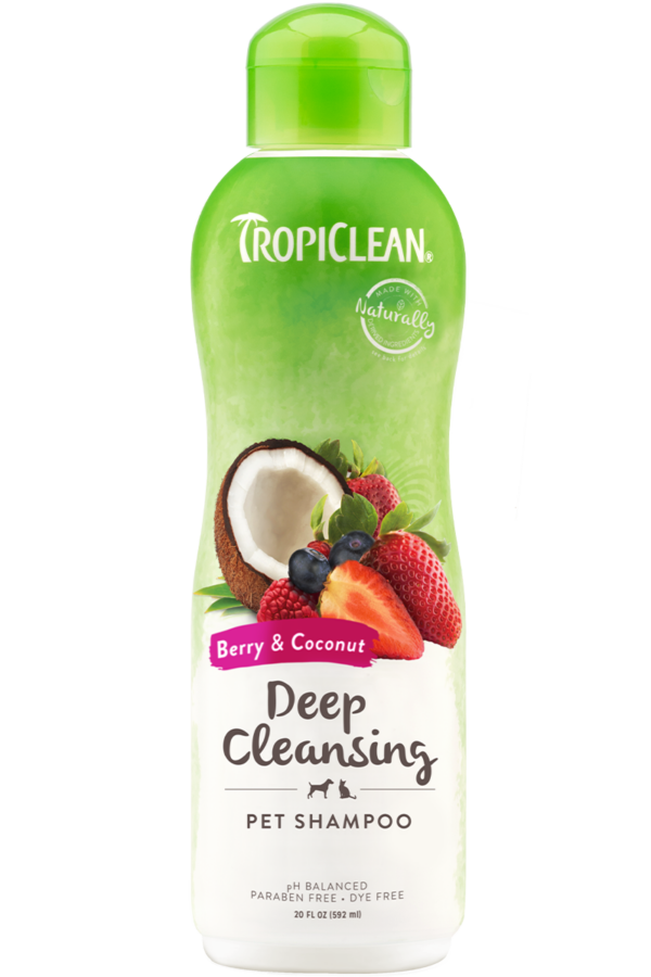 TropiClean Bär & Kokos Djuprengörande Schampo för Hund & Katt – 355 ml