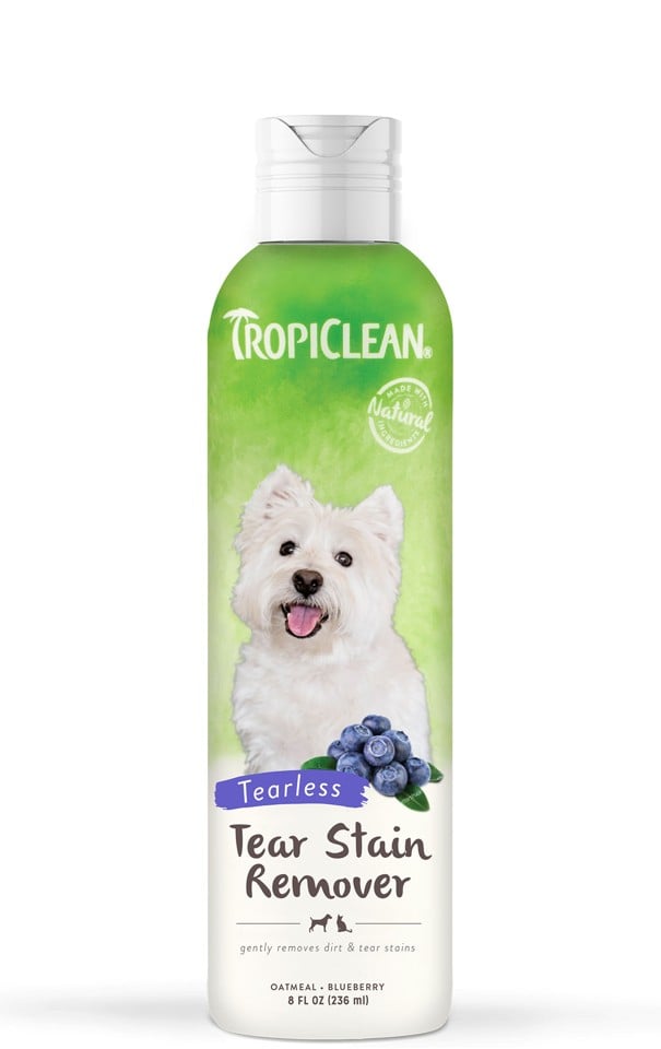 TropiClean Tårfläckborttagning Ansiktscleanser för Hund & Katt – Havre/Blåbär 236 ml
