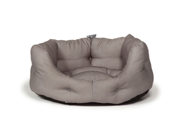Danish Design Snuggle Bed Hundbädd – Vintage Dogstooth, 45 cm Grå