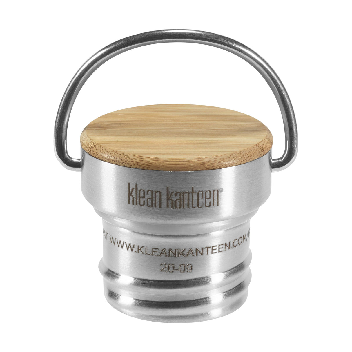 Klean Kanteen Bamboo Loop Cap (w/bale for Classic Bottles) – Brushed Stainless