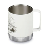 Klean Kanteen Camp Mug Vit Kaffemugg med Bergsmotiv i Rostfritt Stål 355 ml (tumbler Lid) – Mountain Matte White