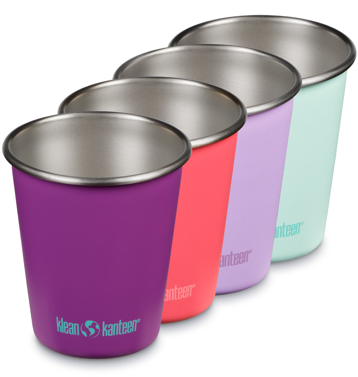 Klean Kanteen Kid Cup 4-Pack Flerfärgade Barnmuggar i Rostfritt Stål 296 ml – Butterflies