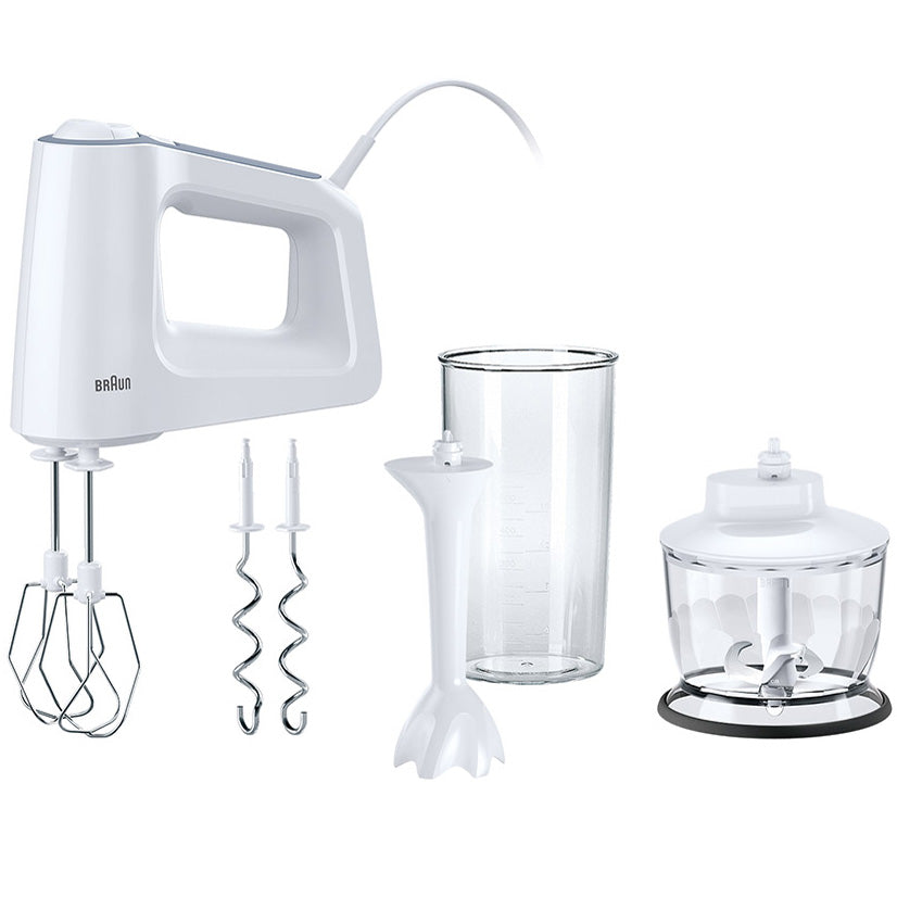 Braun Elvisp 500w + Tillbehör  HM3135WH - Vit
