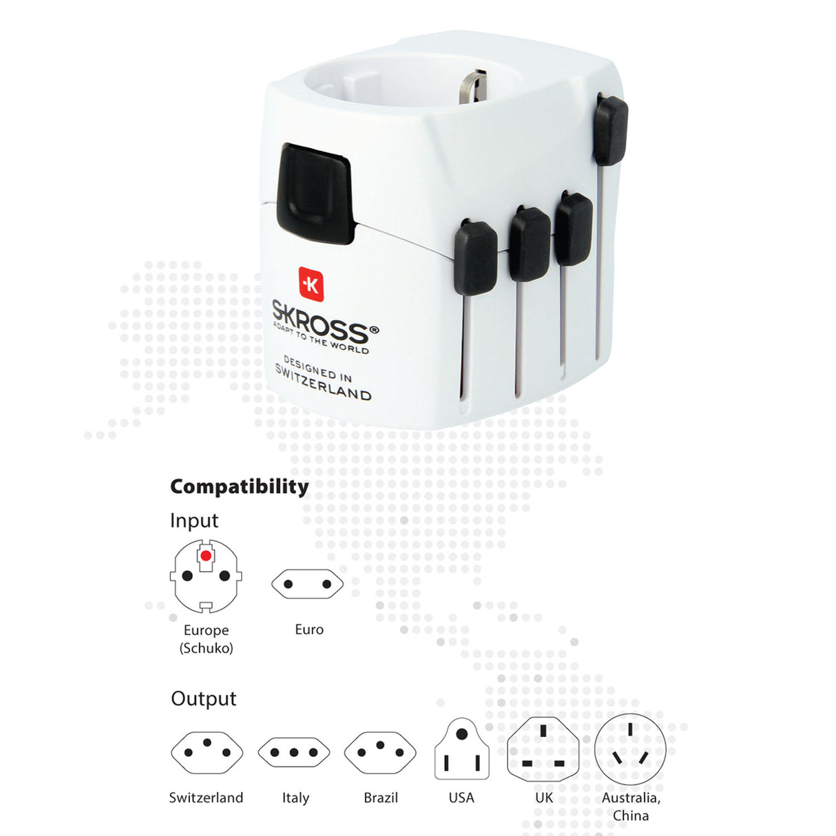 SKROSS Världsreseadapter PRO Jordad