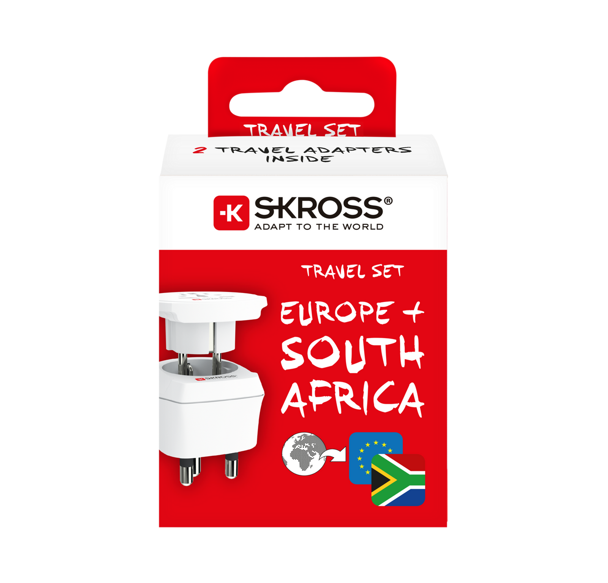 SKROSS Reseadapter Combo Världen till Sydafrika + Europa Jordad