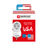 SKROSS Reseadapter Europa till USA m.fl. Jordad