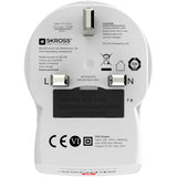SKROSS Reseadapter Europa till UK m.fl. 2xUSB-A 12W Jordad