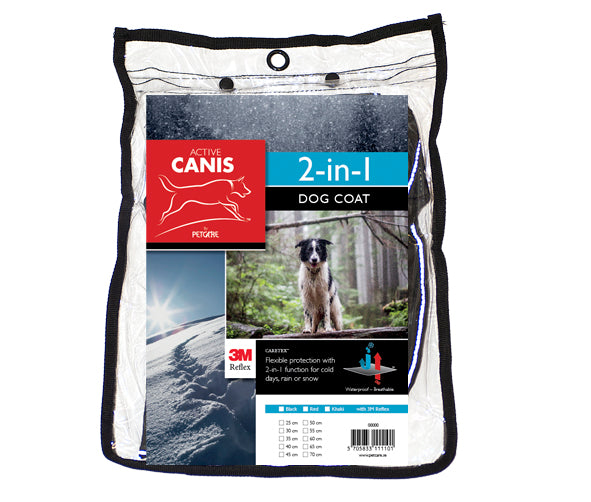 Active Canis 2 in 1 dog coat black 70 cm