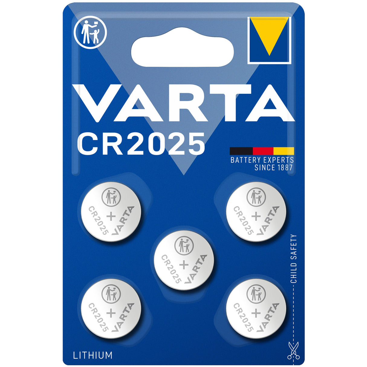 Varta CR2025 3V Lithium Knappcellsbatteri 5-pack