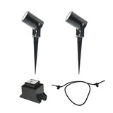 LightsOn Luna Startpaket 2 x Trädgårdsspot - Svart