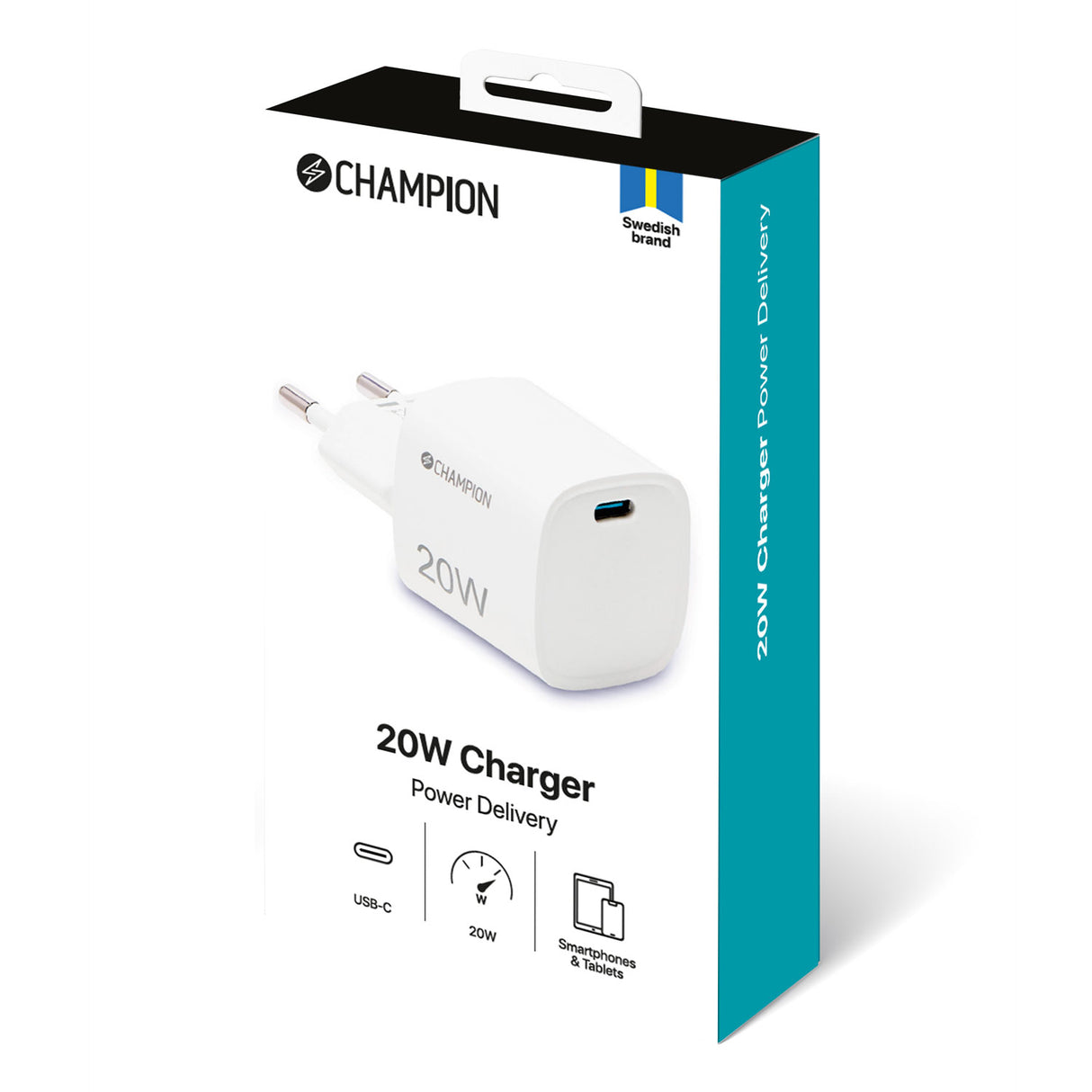 Champion Laddare 20W PD - Vit