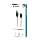 Champion USB-A till Micro-USB Kabel 1m - Svart